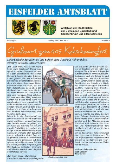 GruÃwort zum 405. Kuhschwanzfest