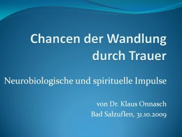 Chancen der Wandlung durch Trauer