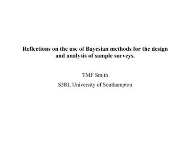 01 Fred Smith.pdf - Southampton Statistical Sciences Research ...