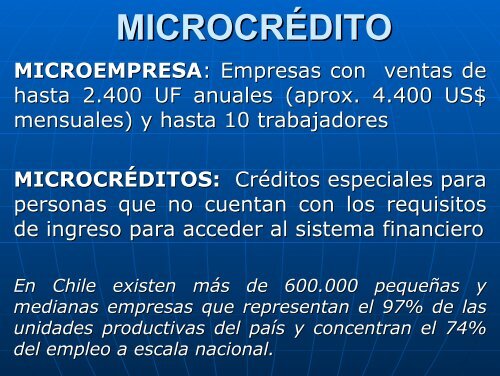 MICROCREDITO EN CHILE