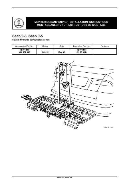 Saab 9-3, Saab 9-5 - SaabDocs.com