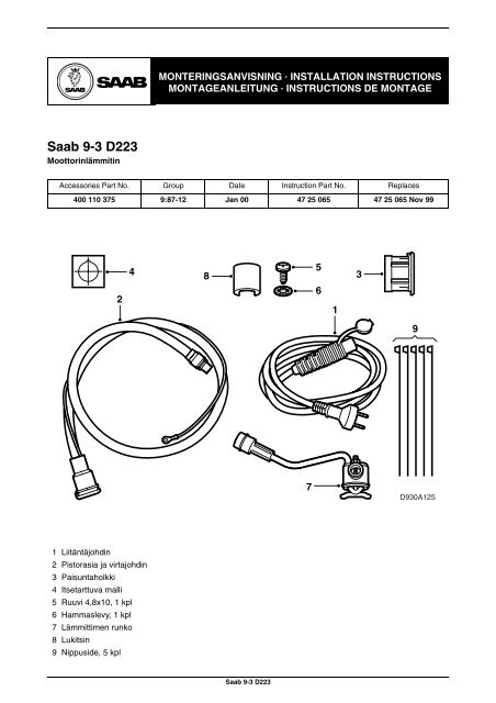 Saab 9-3 D223 - SaabDocs.com