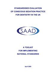 Standardised Evaluation of Conscious Sedation for Dentistry in the UK