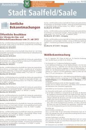 Amtsblatt Nummer 2013/11 - Saalfeld