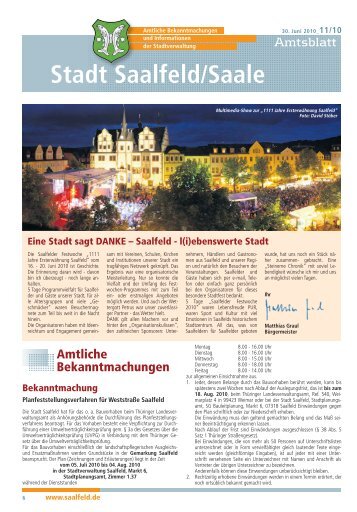 Amtsblatt Nummer 2010/11 - Saalfeld