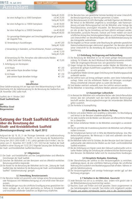 Amtsblatt - Saalfeld