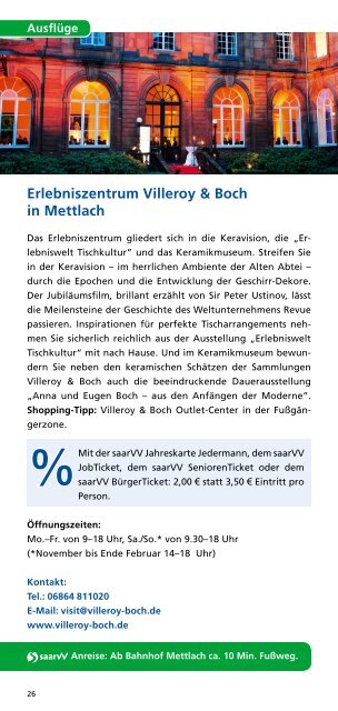 Freizeitflyer "Unterwegs mit dem saarVV" - Saarbahn GmbH