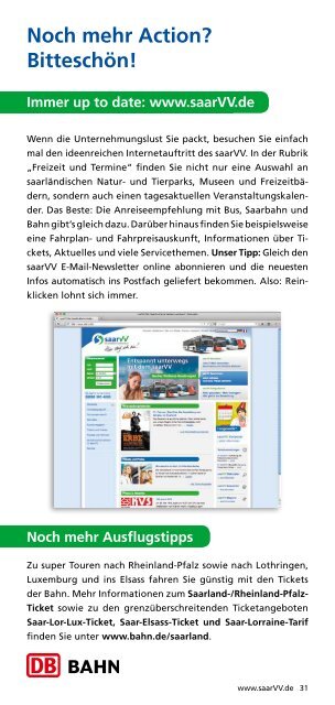 Freizeitflyer "Unterwegs mit dem saarVV" - Saarbahn GmbH