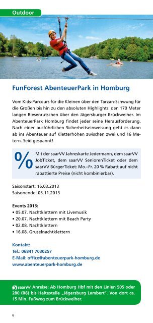 Freizeitflyer "Unterwegs mit dem saarVV" - Saarbahn GmbH