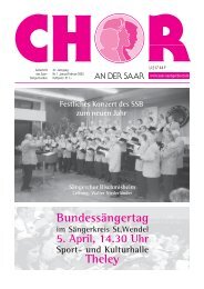„Chor an der Saar“ 1/2003 - Saarländischer Chorverband