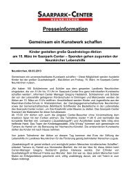 Presseinformation Gemeinsam ein Kunstwerk ... - Saarpark Center