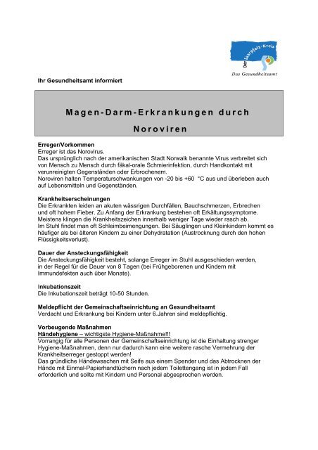 Merkblatt Magen Darm Erkrankungen-Noroviren - Saarpfalz-Kreis