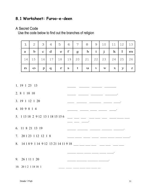 Grade 1 Fiqh Book (PDF) - Shia Multimedia