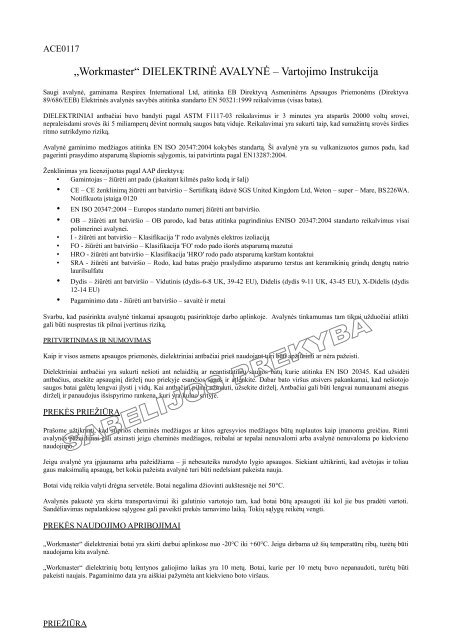 Instrukcija Vertimas. - SABELIJOS PREKYBA UAB