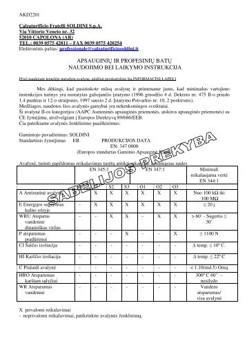 Instrukcija Vertimas. - SABELIJOS PREKYBA UAB