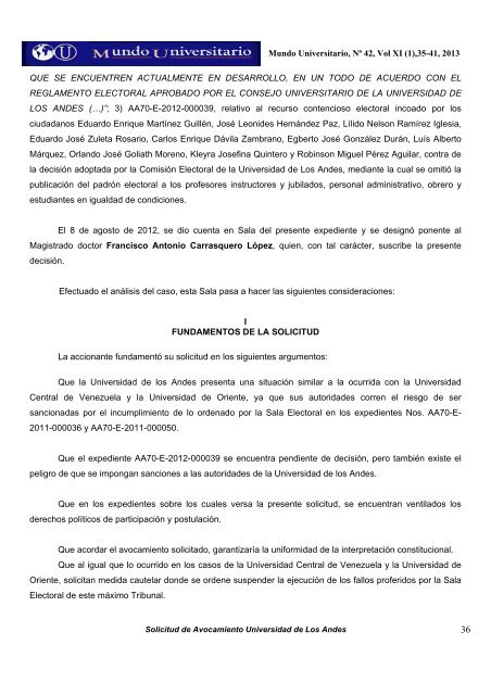 35 solicitud de avocamiento de la universidad de los andes