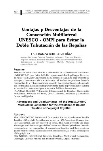 Ventajas y desventajas de la ConvenciÃ³n Multilateral ... - Saber -ULA