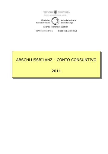 cover conto consuntivo 2011 - SÃ¼dtiroler SanitÃ¤tsbetrieb