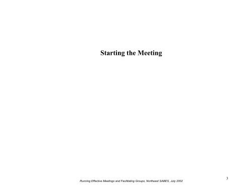 Running Effective Meetings and Facilitating Groups - SABES