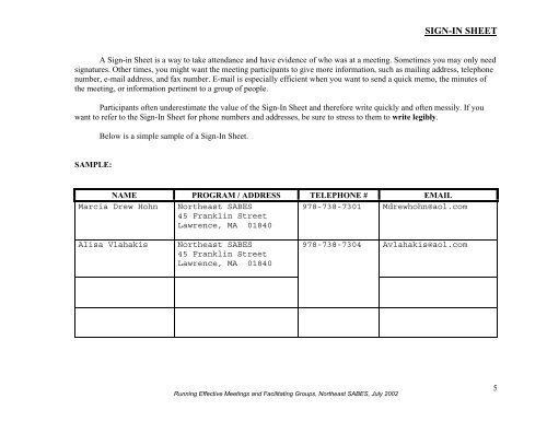 Running Effective Meetings and Facilitating Groups - SABES