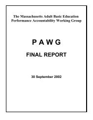 PAWG I Final Report - SABES