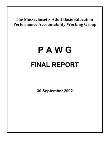 PAWG I Final Report - SABES