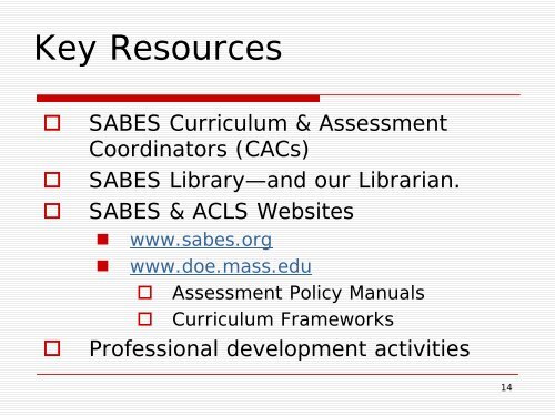 Introduction to the ABE Curriculum Frameworks - SABES