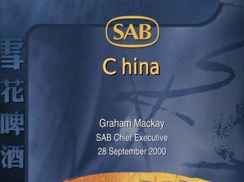 China seminar - Slide presentation - 28 September 2000 - SABMiller