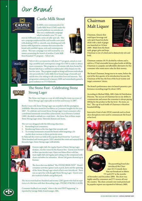 Accra Brewery Limited Annual Report 2009 - SABMiller