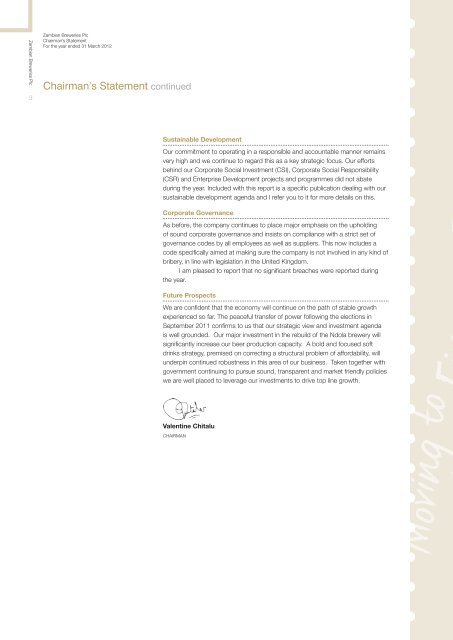 Zambian Breweries Annual Report - Released June 2012 - SABMiller