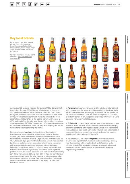 Download the interactive SABMiller plc 2011 Annual report PDF