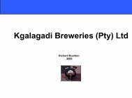 Kgalagadi Breweries (Pty) Ltd - SABMiller