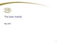 The beer market May 2003 - SABMiller
