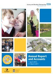 Annual Report and Accounts - Surrey and Borders Partnership NHS ...