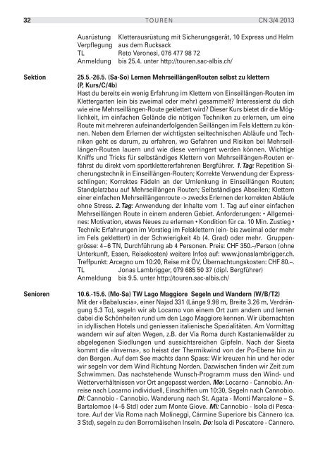 Clubnachrichten MÃ¤rz/April 2013 - SAC Sektion Albis