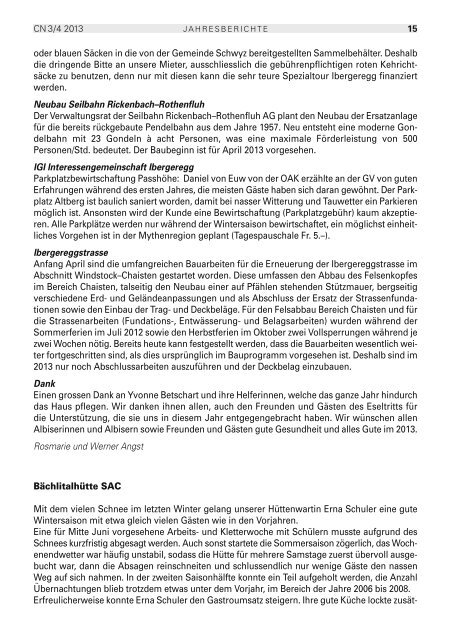 Clubnachrichten MÃ¤rz/April 2013 - SAC Sektion Albis