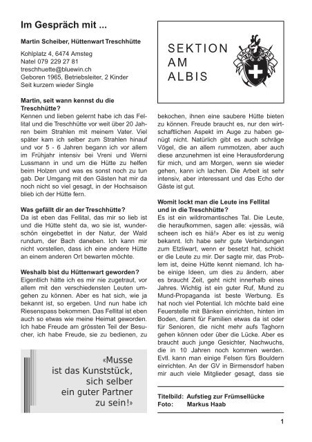 4/2004 SAC SEKTION AM ALBIS - SAC Sektion Albis