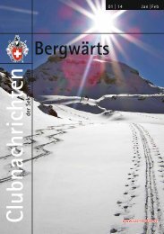 Clubheft Bergwärts - SAC Sektion Bodan