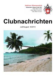 Clubnachrichten - SAC Sektion Pfannenstiel