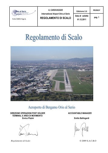 REGOLAMENTO DI SCALO - Orio al Serio