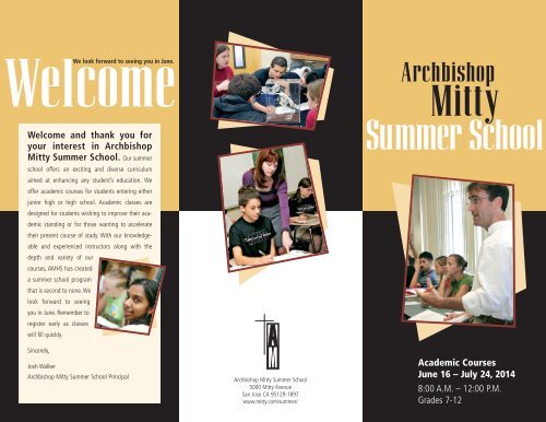 Brochure (pdf) - Archbishop Mitty High School