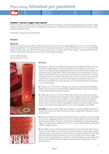 Prym Living Istruzioni Per Paralume