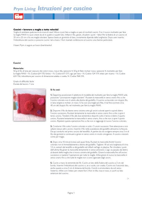 Prym Living Istruzioni Per Cuscino