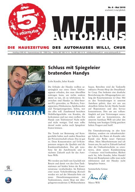 Die HauszeituNg Des AutoHauses  Willi, CH - Autohaus Willi