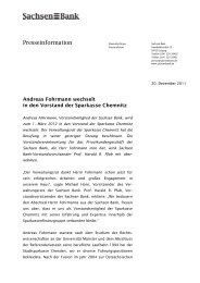 Andreas Fohrmann wechselt in den Vorstand der ... - Sachsen Bank