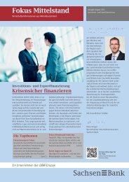 Investitions- und Exportfinanzierung - Sachsen Bank