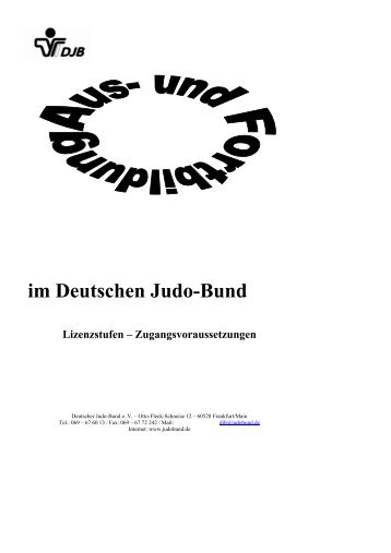Aus- und Fortbildung im Deutschen Judo-Bund e. V. Lizenzstufen