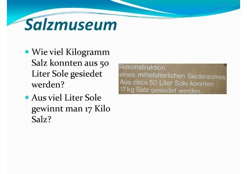 S lazmuseum - Sachunterricht Petersen