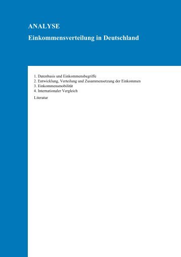 ANALYSE Einkommensverteilung in Deutschland