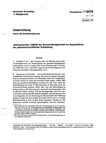 Jahresgutachten 1988/89 - SachverstÃ¤ndigenrat zur Begutachtung ...